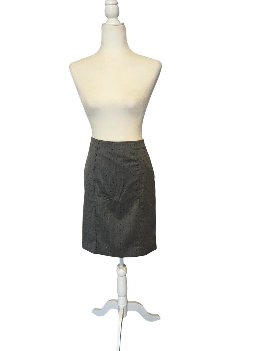Banana Republic Charcoal Pin-Dot Pencil Skirt